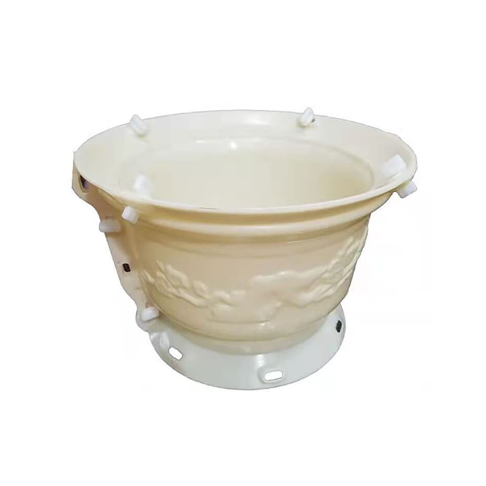 Reazone Molds Cement Flower Pot Mold Basin Golden Platinum Round Plastic Flower Plate European -Style Potted Model Mixed Clay Mold self -Made