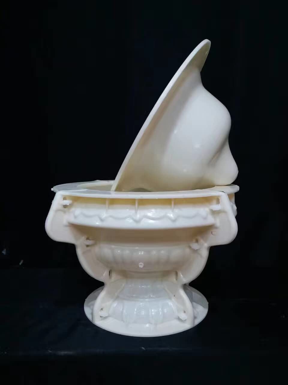 Reazone Molds 38cm(14.96in) GRC Durable Home Gardening Bonsai DIY Round Concrete Flower Pot Mold Plastic Precast Concrete