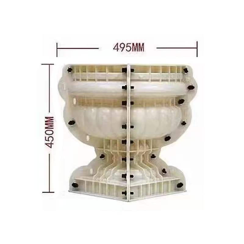 Reazone Molds ABS Diameter 50cm Plastic Precast Concrete Flower Pot Planter for Sale, White (RZF-01)