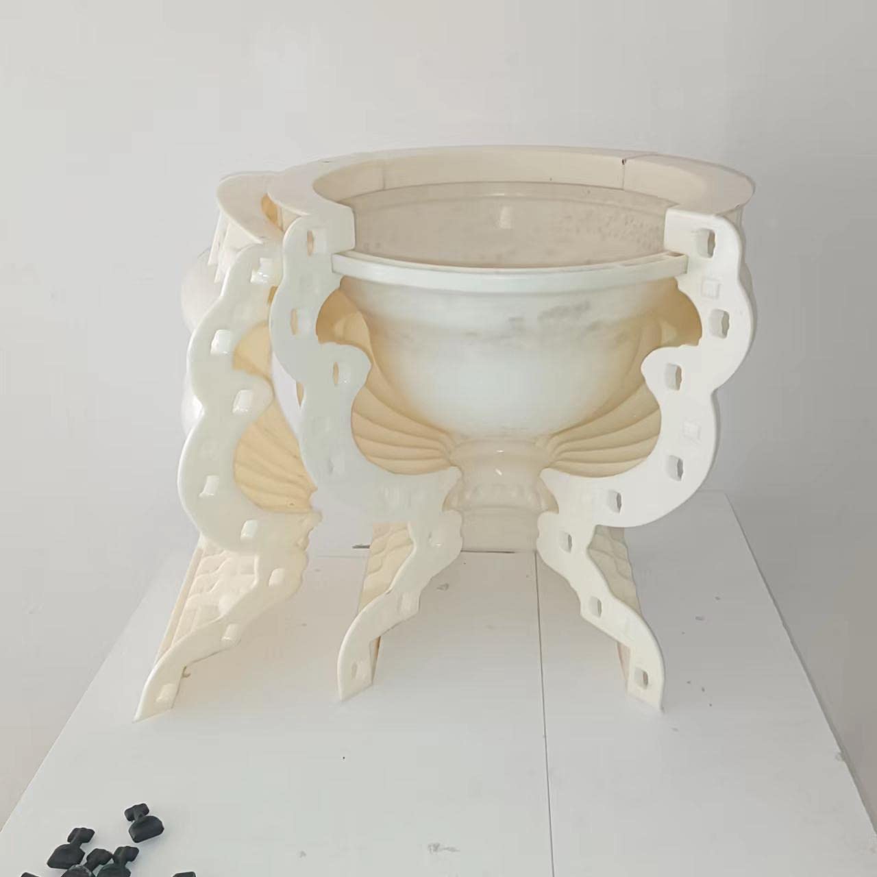 Reazone Molds ABS Diameter 50cm Plastic Precast Concrete Flower Pot Planter for Sale, White (RZF-01)