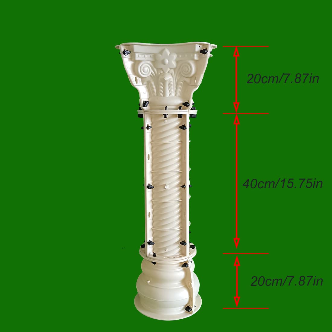 80x15cm/ 31.5x5.9in Threaded Spiral Roman Column Decoration Reusable Mould Pedestal Flower Seat Gypsum Concrete Mold
