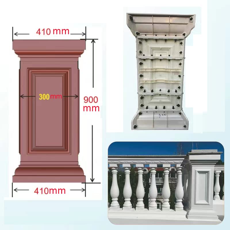 Square Shaped Pier Mold Cement Roman Pillar Balcony Railing European Style Square Model Decoration