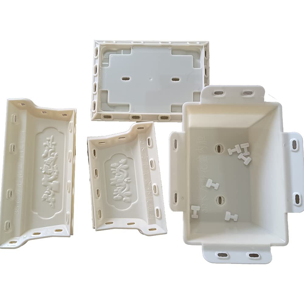 Reazone Molds Cement Pot Mold, Cement Homemade Hexagonal Rectangle Thickened Pot Concrete Model, Bottom Grouting