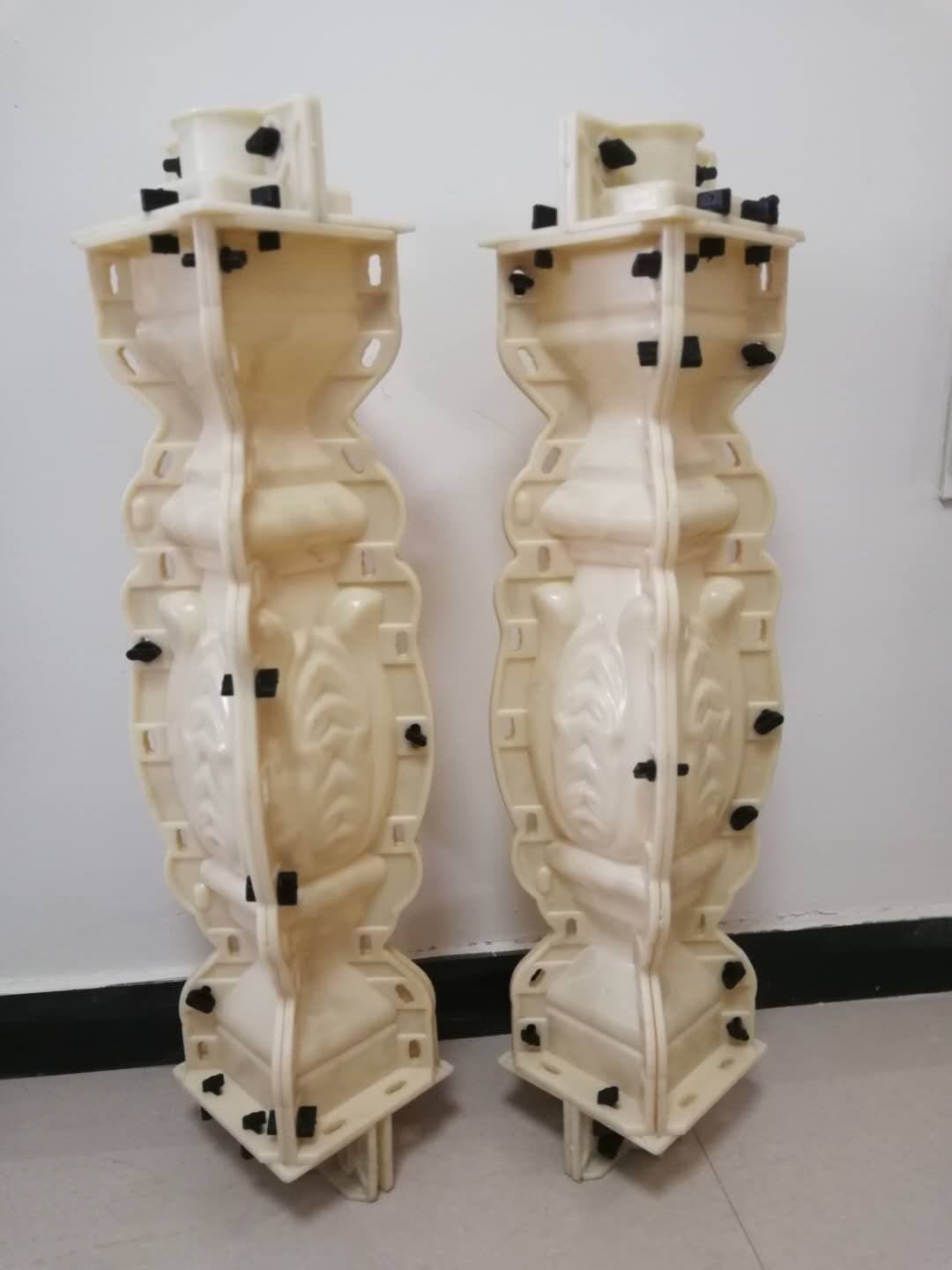 Height 70cm precast Plastic Decorative Square Flower Shape Concrete Baluster Mold for Sale