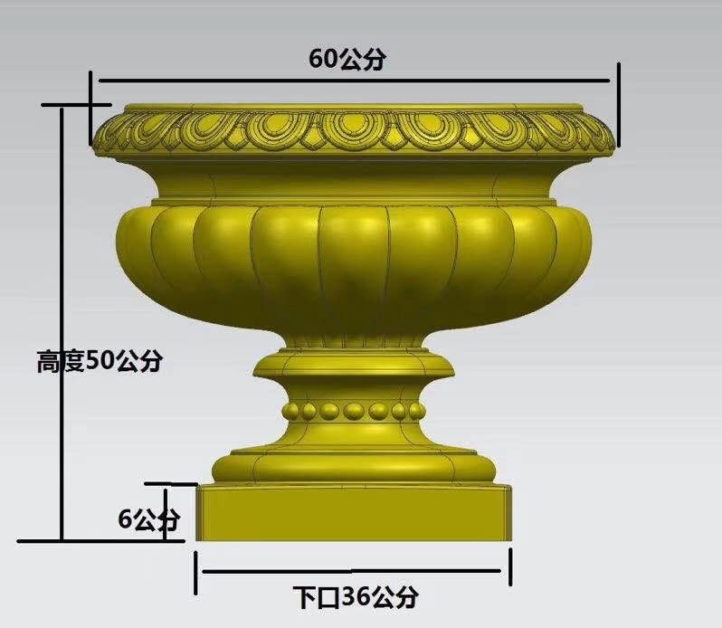 60cm 23.62in Reazone ABS Diameter Plastic Precast Concrete Flower Pot Planter Molds