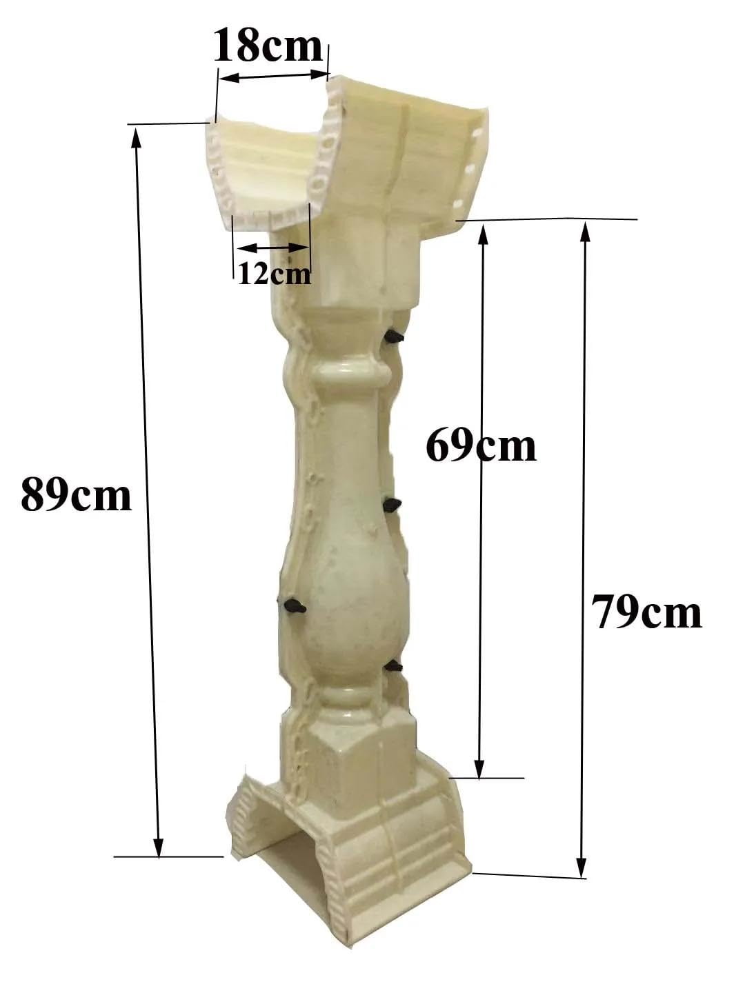 Reazone Molds 5pcs Per Meter ABS 89cm terrace casting decorative handrail vase column concrete Fence form balustrade mold for sale, Yellow