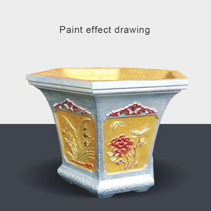 Reazone Molds 31cm/12.2in Hexagonal Flowerpot Mold Small Peony Orchid Cement cast-in-Place Thickened Bonsai Plastic Model Roman Column Abrasive