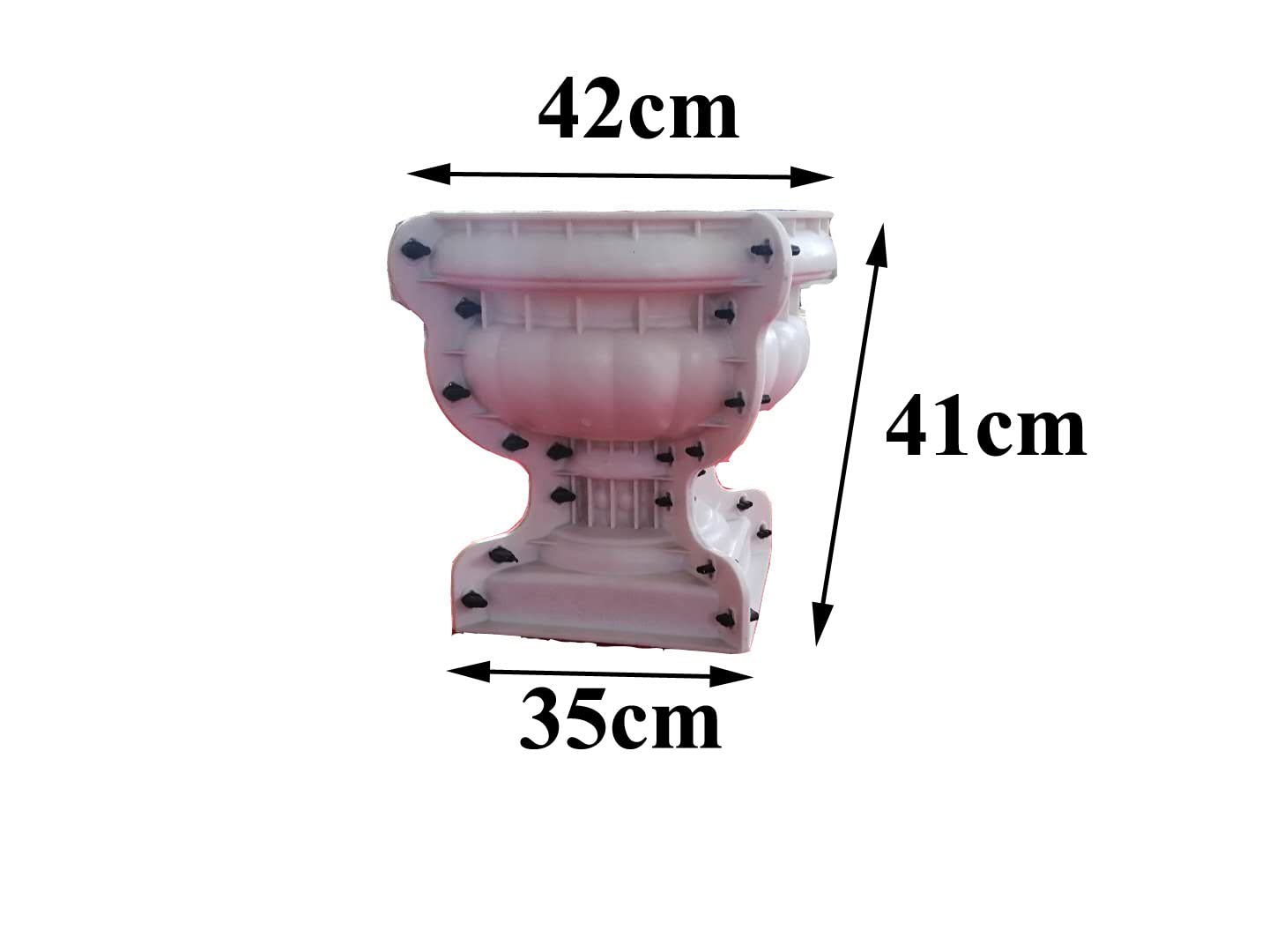 Reazone Molds ABS Diameter 45cm Plastic Precast Concrete Flower Pot Planter Molds for Sale, White, RZF-01