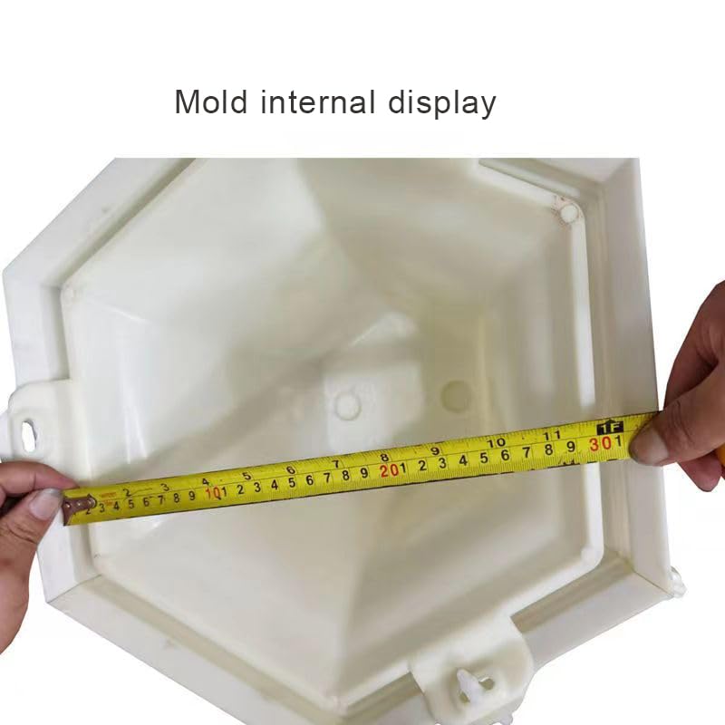 Reazone Molds 31cm/12.2in Hexagonal Flowerpot Mold Small Peony Orchid Cement cast-in-Place Thickened Bonsai Plastic Model Roman Column Abrasive