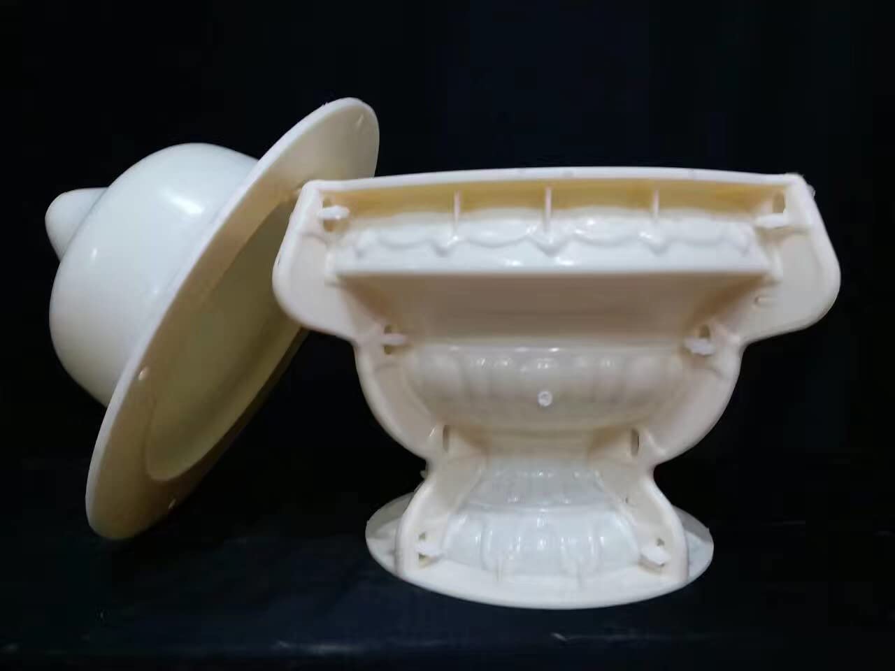 Reazone Molds 38cm(14.96in) GRC Durable Home Gardening Bonsai DIY Round Concrete Flower Pot Mold Plastic Precast Concrete