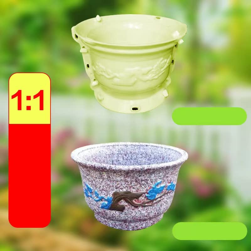 Reazone Molds Cement Flower Pot Mold Basin Golden Platinum Round Plastic Flower Plate European -Style Potted Model Mixed Clay Mold self -Made