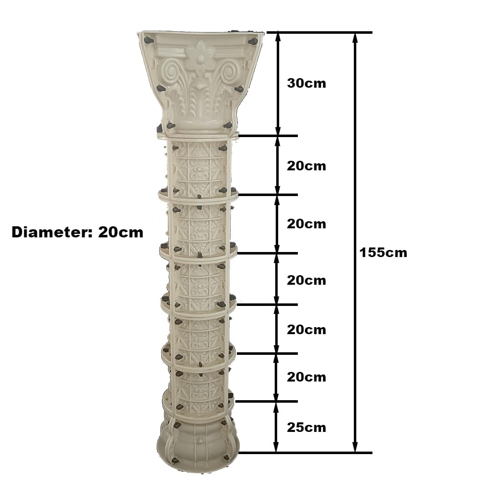 Reazone Molds 20 diameter Roman column rich flower carving pattern decoration European classical villa palace style decoration handmade DIY column ornaments decoration