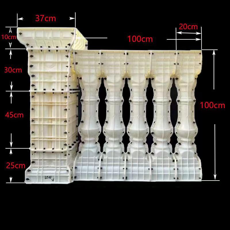Cast-in-Place European Roman Column Mold Plastic Steel Balcony Railing handrail Fence vase Column Building Components Factory Direct Sales