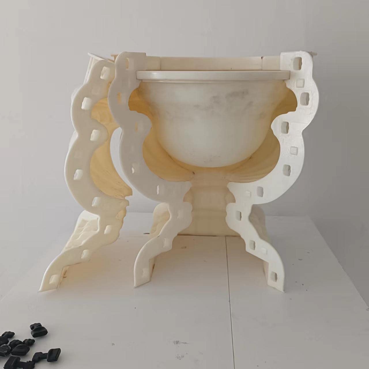 Reazone Molds ABS Diameter 50cm Plastic Precast Concrete Flower Pot Planter for Sale, White (RZF-01)