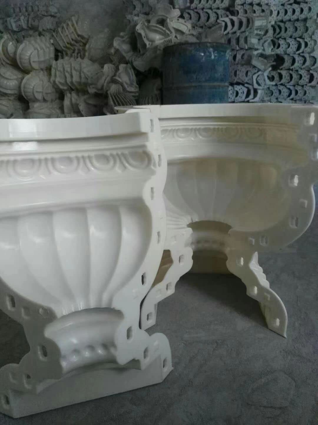 Reazone Molds ABS Diameter 50cm Plastic Precast Concrete Flower Pot Planter for Sale, White (RZF-01)