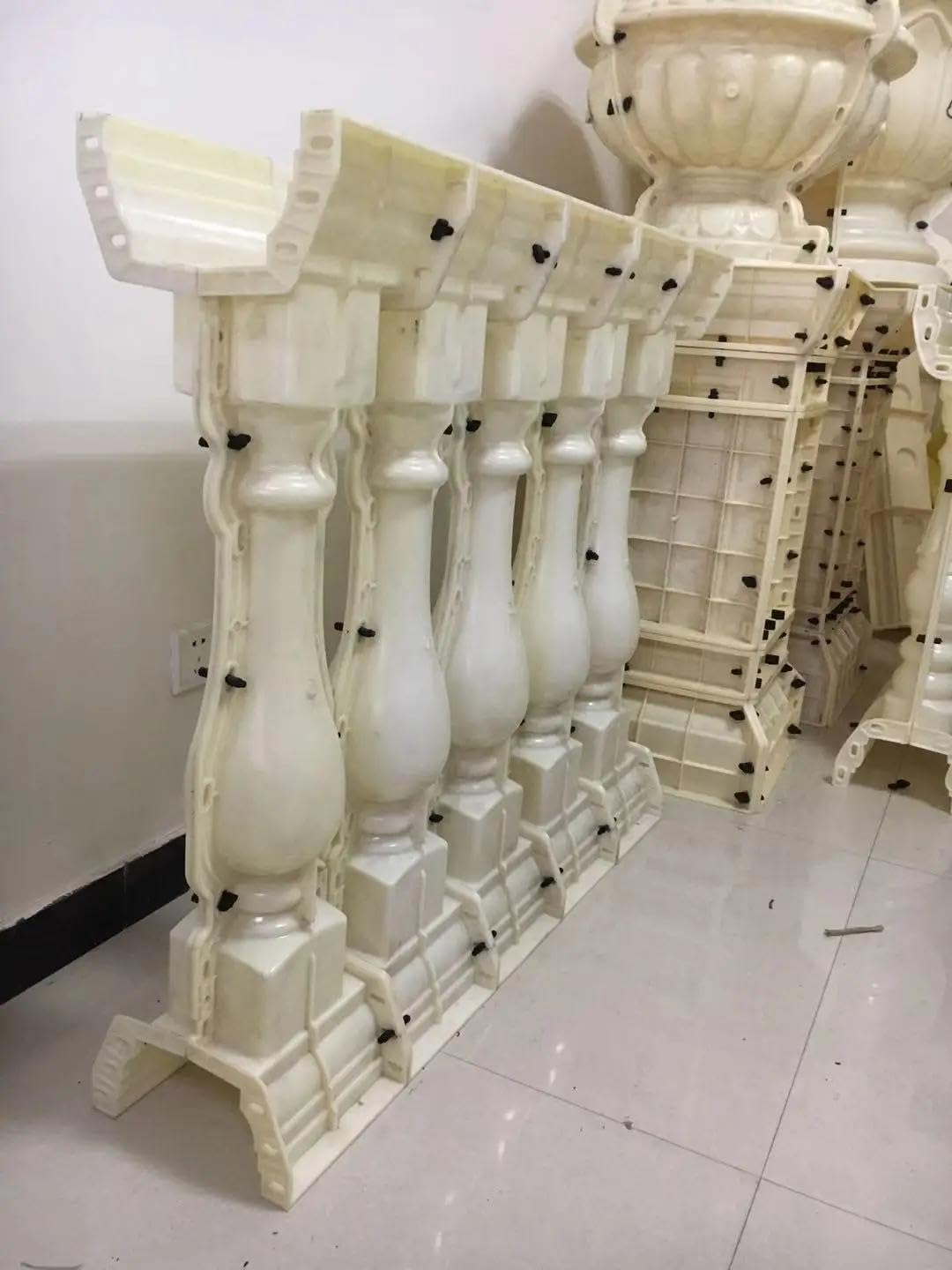 Reazone Molds 5pcs Per Meter ABS 89cm terrace casting decorative handrail vase column concrete Fence form balustrade mold for sale, Yellow