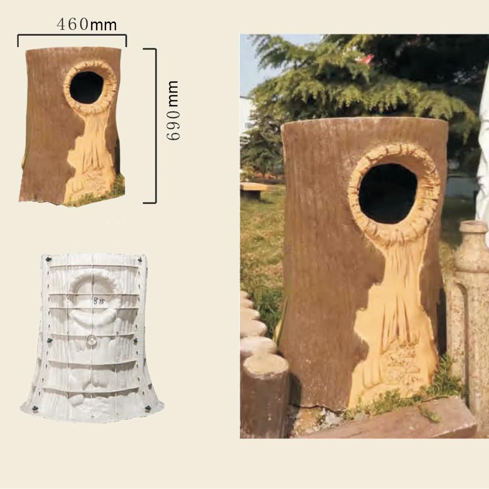 Reazone Molds Cement Imitation Bark Single Barrel of Peel Mold Outflow Cement Peel Category Trash Mould