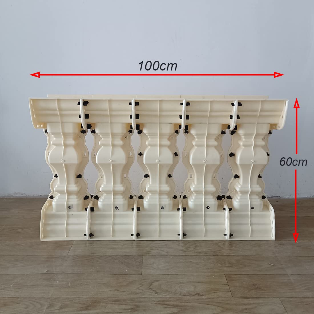 Reazone Molds 5 Per Meter 60cm high Square Gourd ABS Terrace Casting Decorative handrail vase Column Concrete Fence Form Balustrade Mold