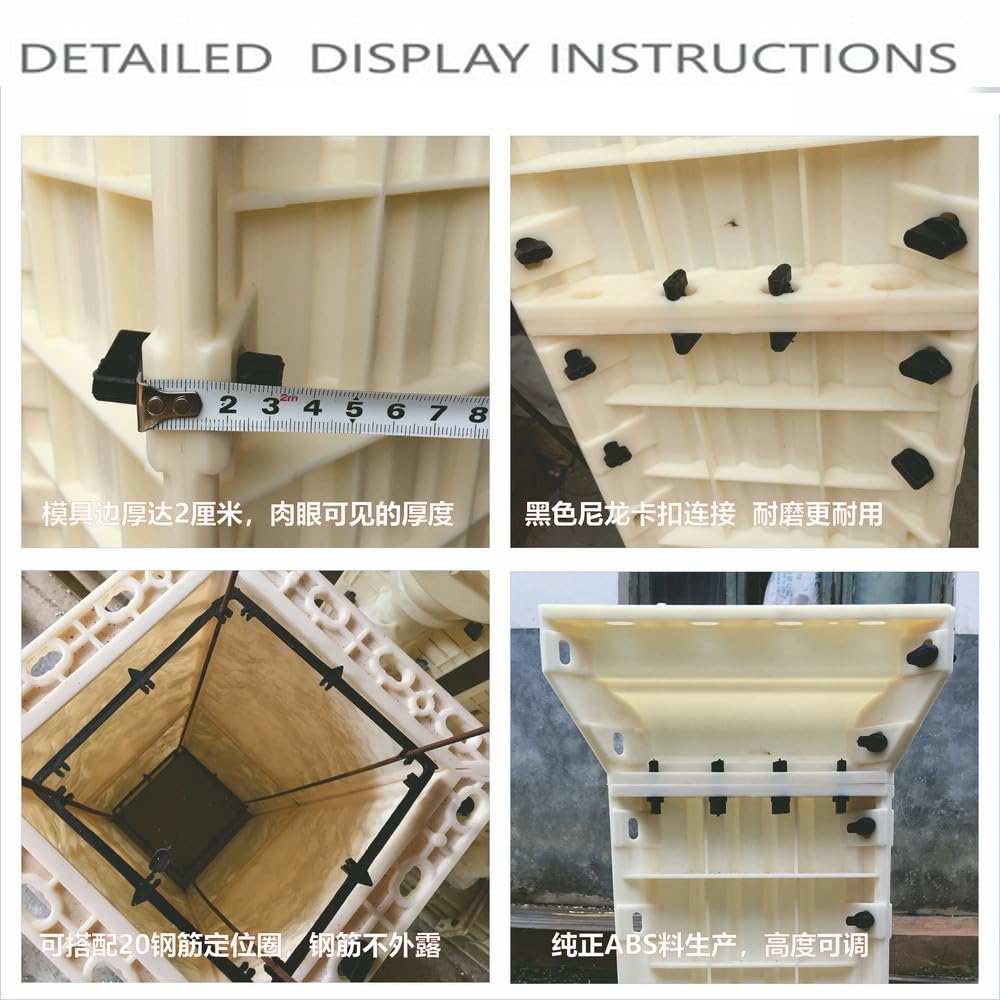 Reazone Molds Fence Art guardrail Cement Mold Outdoor Villa House 20 Spaced Columns Roman vase Installation Project, White, RZP-50
