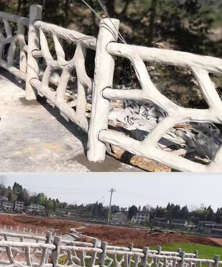Reazone Molds Cement imitation tree vine guardrail mold garden landscape prefabricated mold concrete railing imitation wood grain imitation mold, White, RZT09A