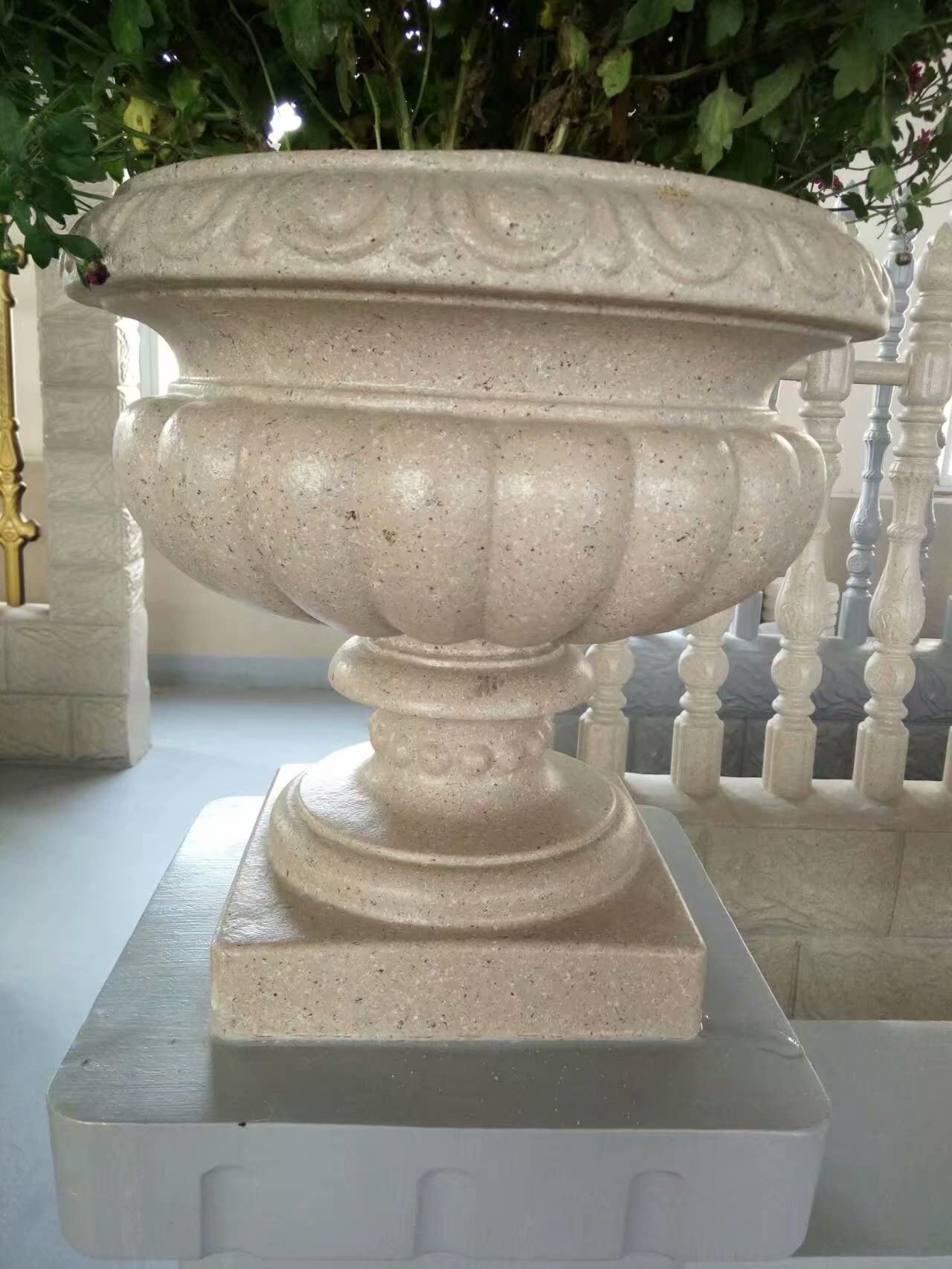 Reazone Molds ABS Diameter 45cm Plastic Precast Concrete Flower Pot Planter Molds for Sale, White, RZF-01