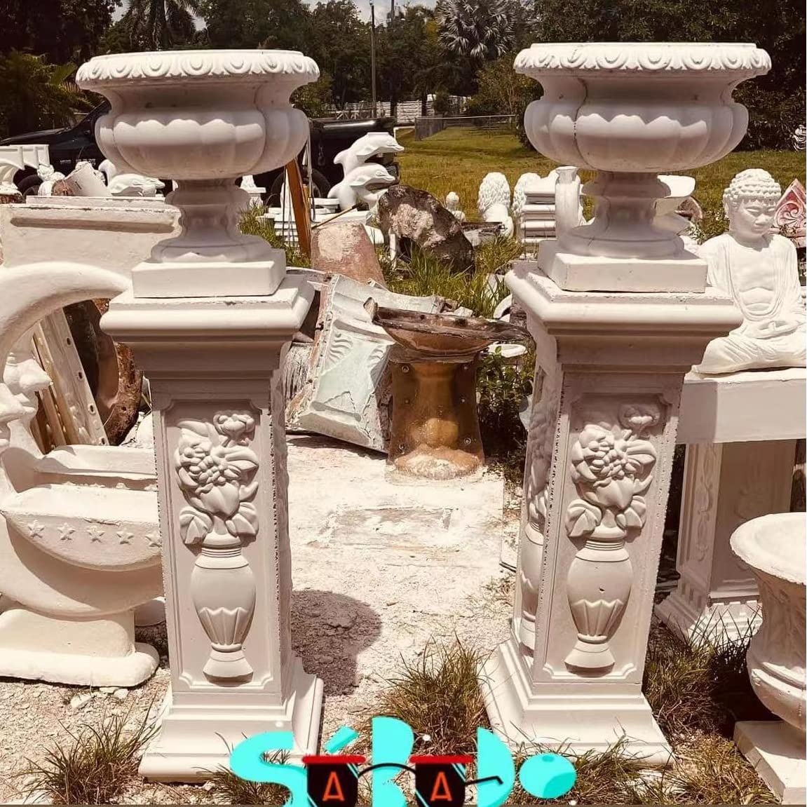 96 * 22cm Plastic Molds Concrete Pedestal Baluster Side Pillar Post Reazone ABS
