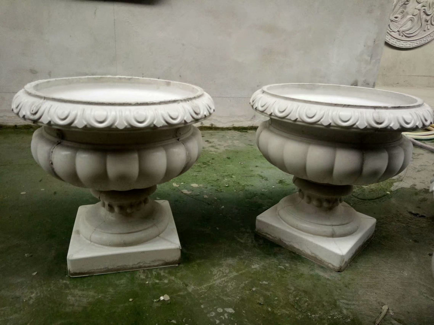 Reazone Molds ABS Diameter 45cm Plastic Precast Concrete Flower Pot Planter Molds for Sale, White, RZF-01