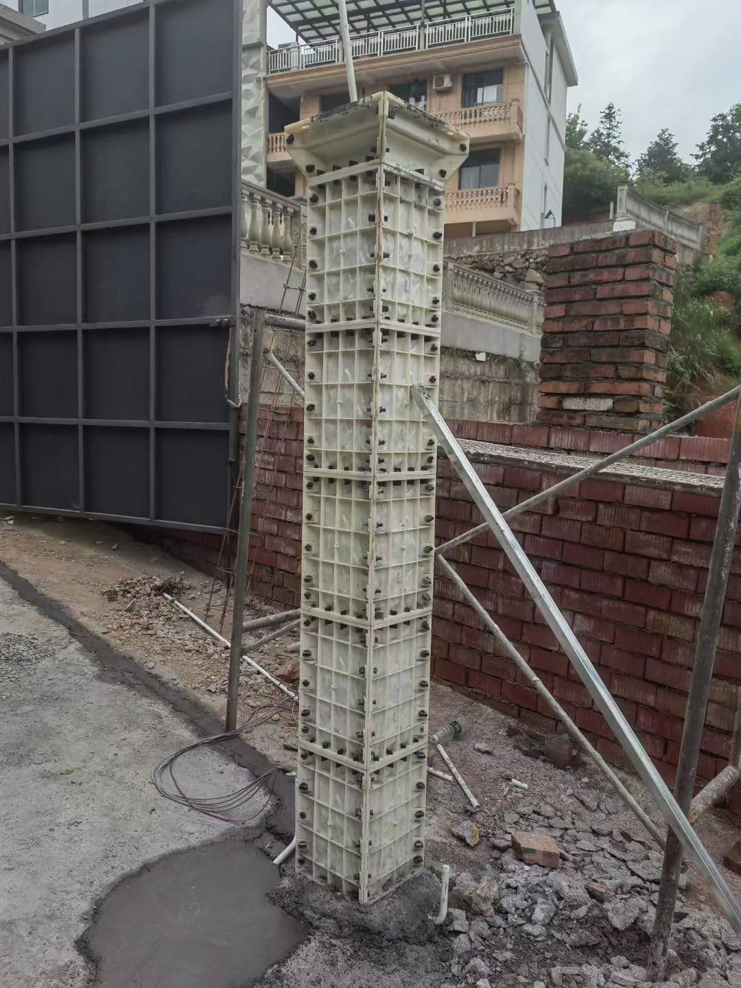 Reazone Molds Fence Art guardrail Cement Mold Outdoor Villa House 20 Spaced Columns Roman vase Installation Project, White, RZP-50