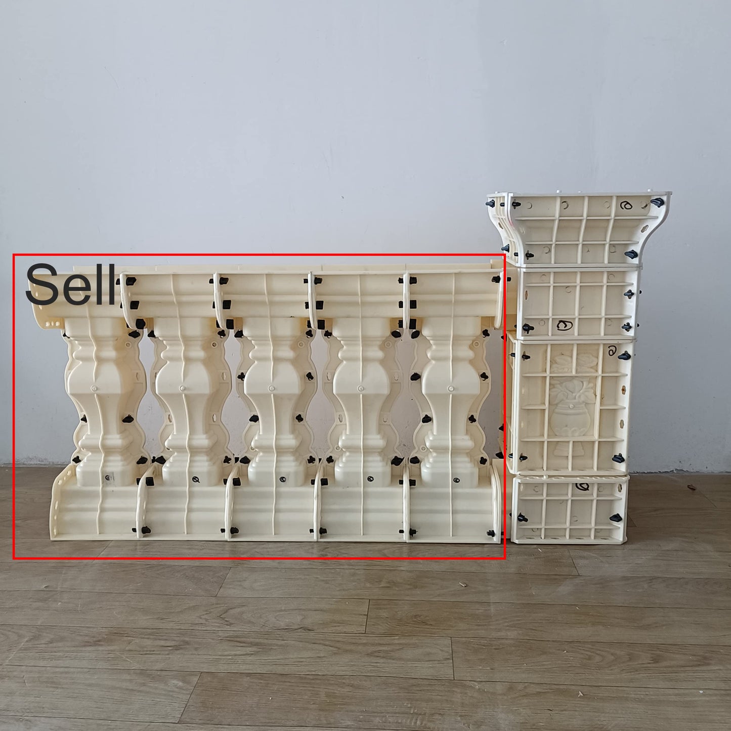 Reazone Molds 5 Per Meter 60cm high Square Gourd ABS Terrace Casting Decorative handrail vase Column Concrete Fence Form Balustrade Mold