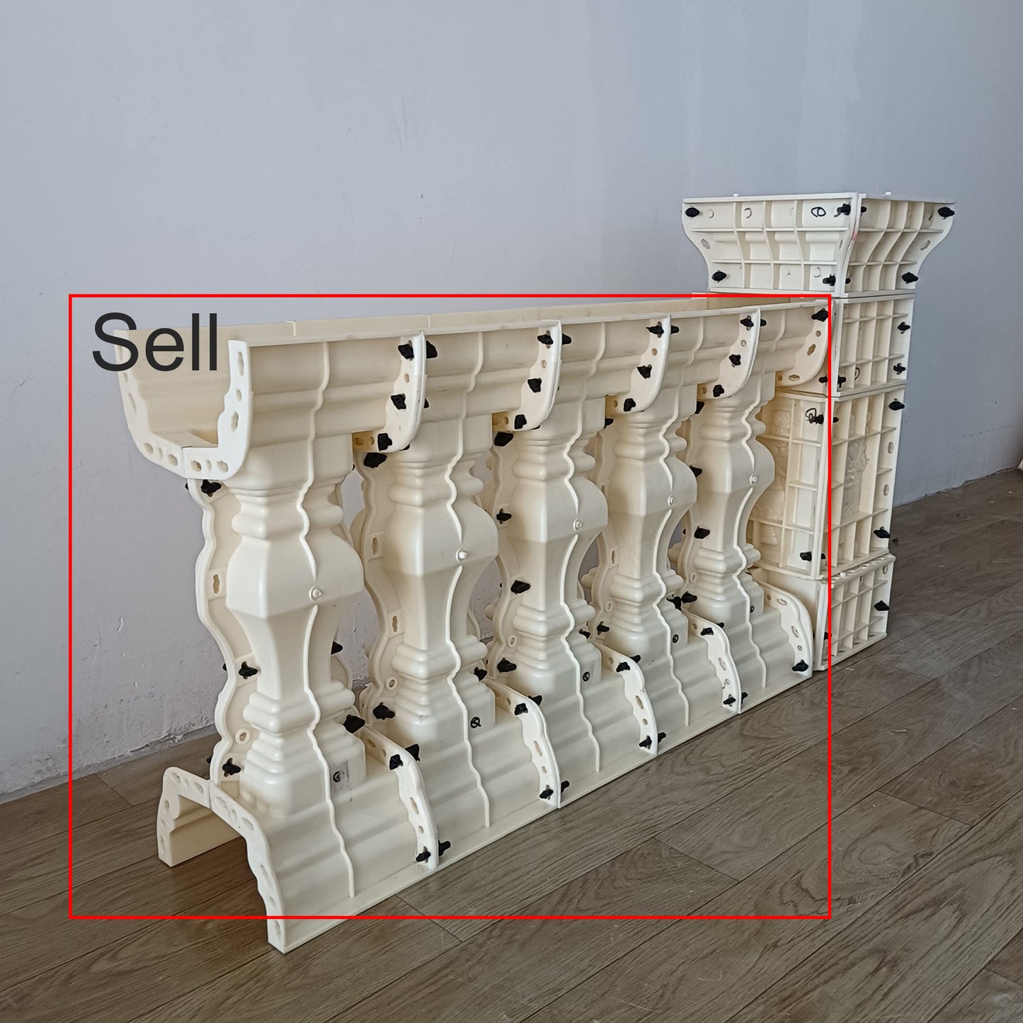 Reazone Molds 5 Per Meter 60cm high Square Gourd ABS Terrace Casting Decorative handrail vase Column Concrete Fence Form Balustrade Mold