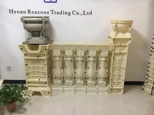 Reazone Molds 5pcs Per Meter ABS 89cm terrace casting decorative handrail vase column concrete Fence form balustrade mold for sale, Yellow