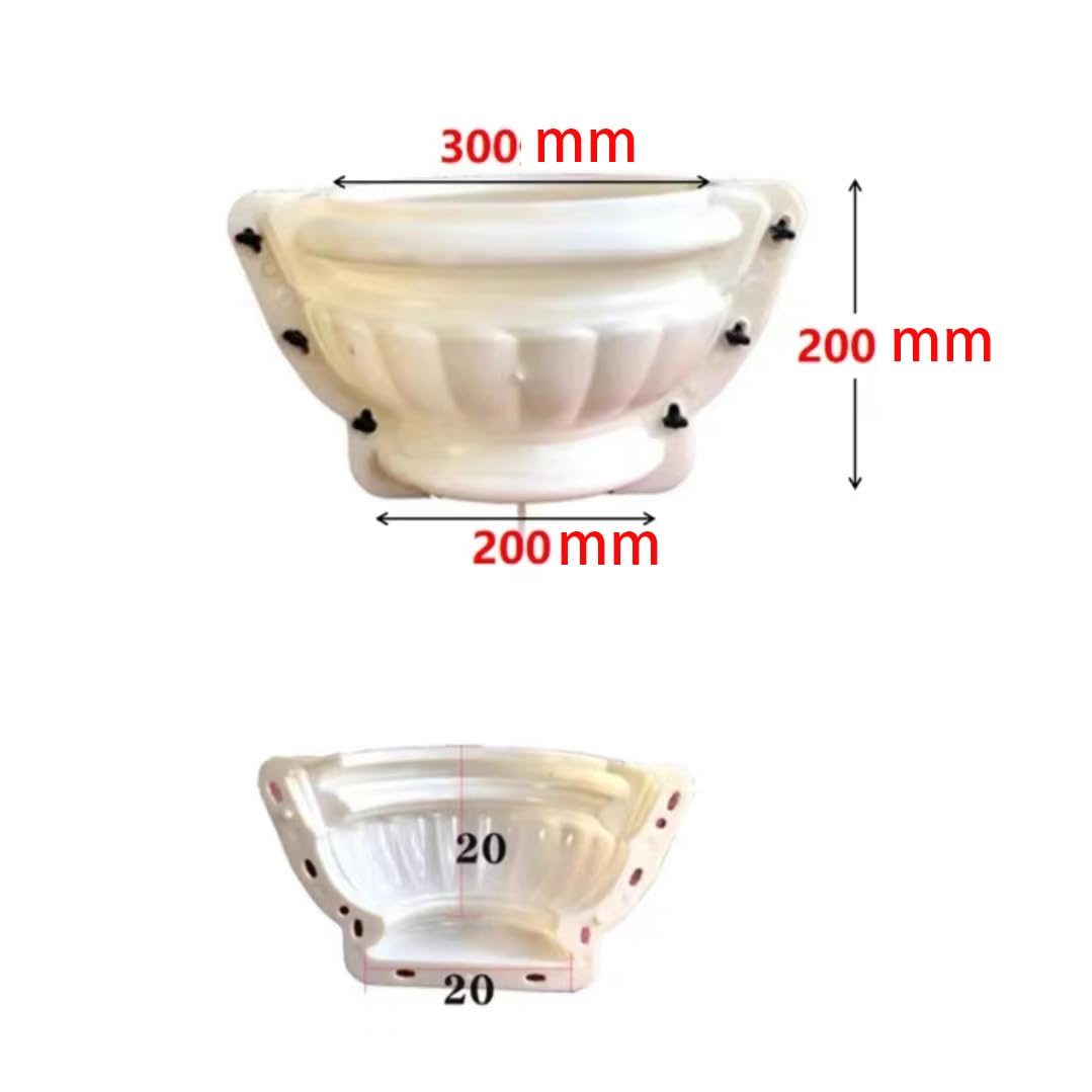 Reazone Molds 26cm/10.24in Flower Pot Mold Pot Cement Mold Plastic Steel European Flower Pot Round Flower Bonsai Abrasive Tool