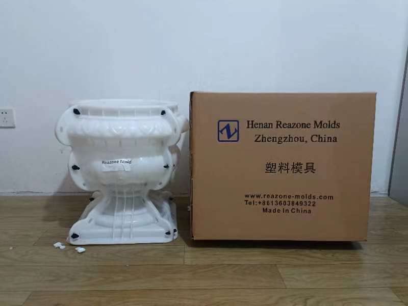 Reazone Molds D50cm Garden Cement Plastic Precast Concrete Flower Pot Decorative Planter Molds, White, (RZF-08)