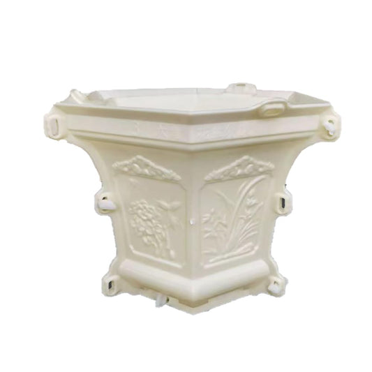 Reazone Molds 31cm/12.2in Hexagonal Flowerpot Mold Small Peony Orchid Cement cast-in-Place Thickened Bonsai Plastic Model Roman Column Abrasive