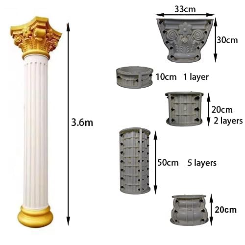 20cm/7.87in Round Column Wedding Ceremony Party Decoration Reusable Mould Pedestal Flower Seat Gypsum Concrete Mold