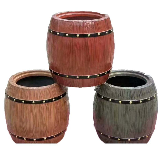 Reazone Molds Wood Texture Concrete Pot Plastic Garden Mold for Sale Model Medium