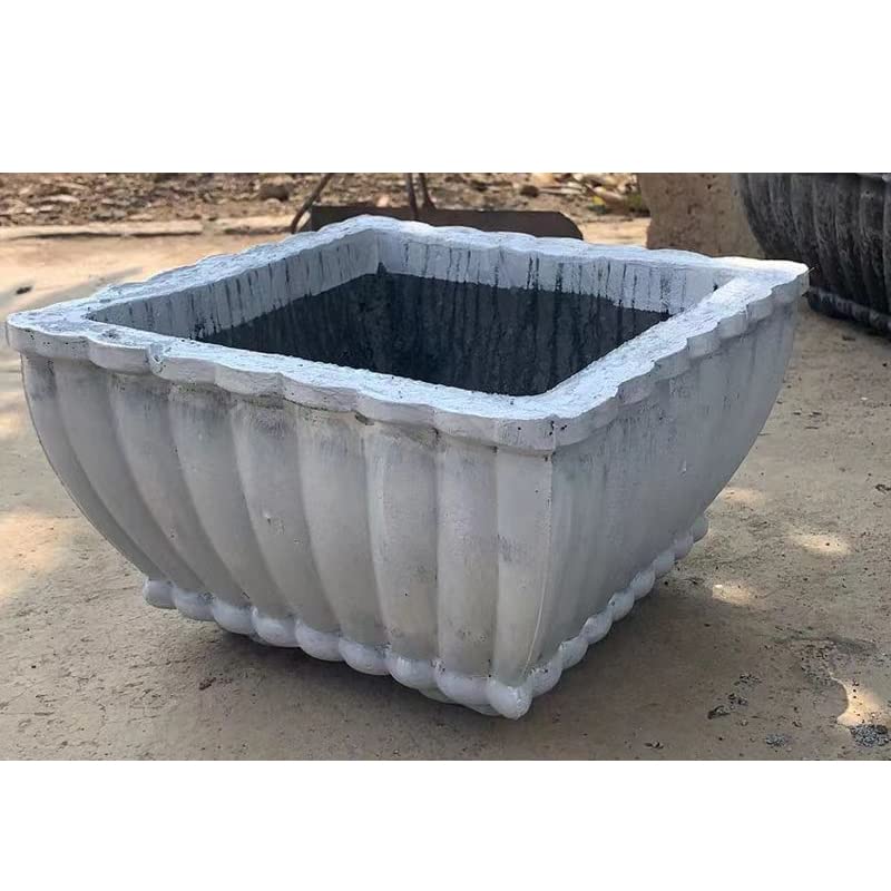 Reazone Molds New Cement Flower Pot Mold Wave Pattern Square Small Bonsai Model Homemade European-Style Creative Plastic Mold
