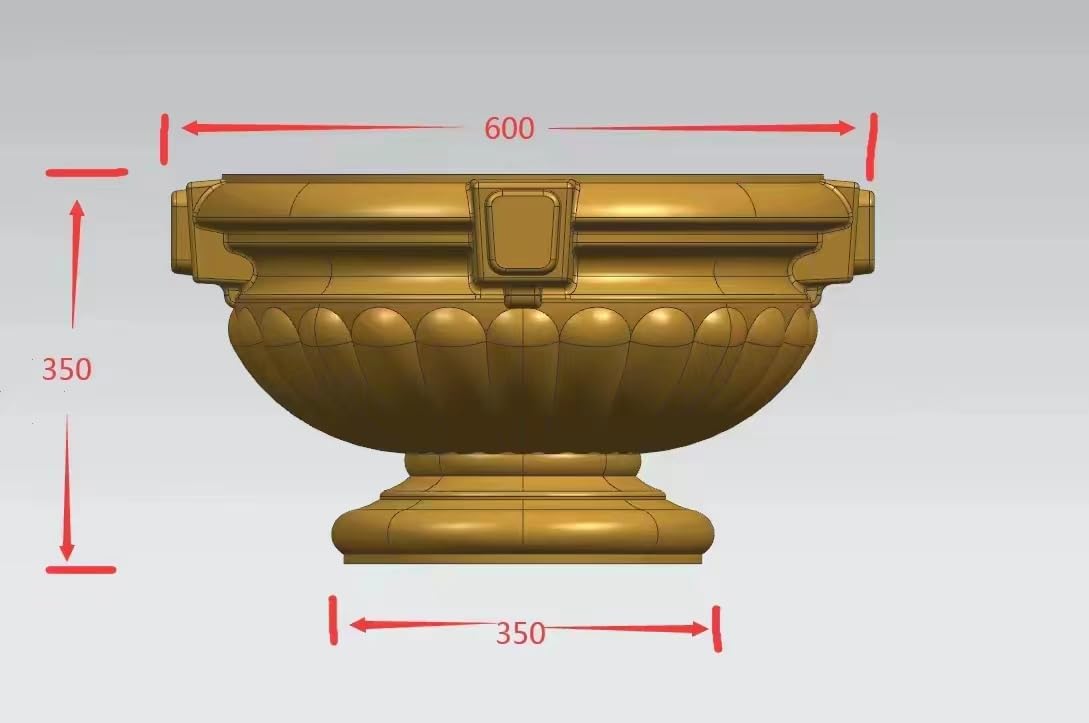 Reazone Molds 60cm/23.62in Plastic Flower Pot Mold Imitation Stone Shopping mall European Extra Large Round Flower Pot Villa Courtyard Airport Outdoor