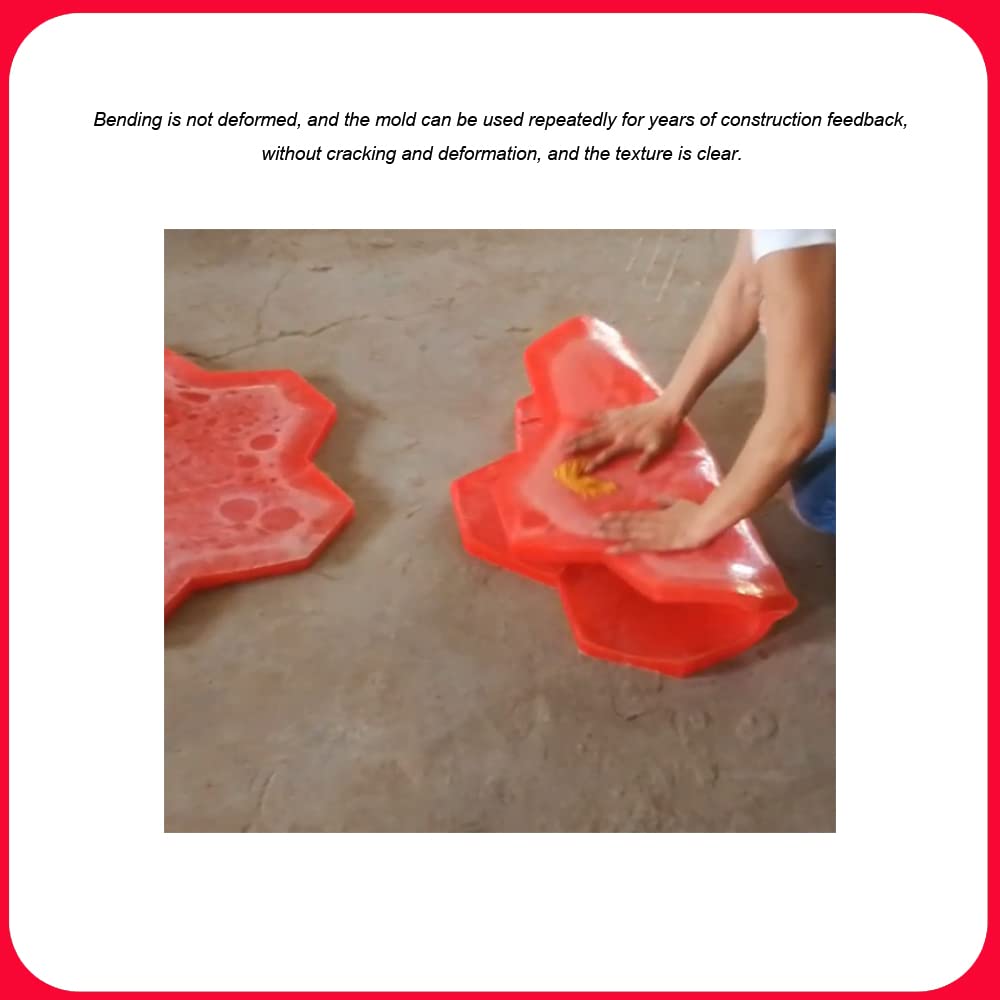 Embossed Floor Mold Color Concrete Pavement Cement Floor Park Square Floor Printing Press Mold Fan-Shaped Stone(2 Piece Set)