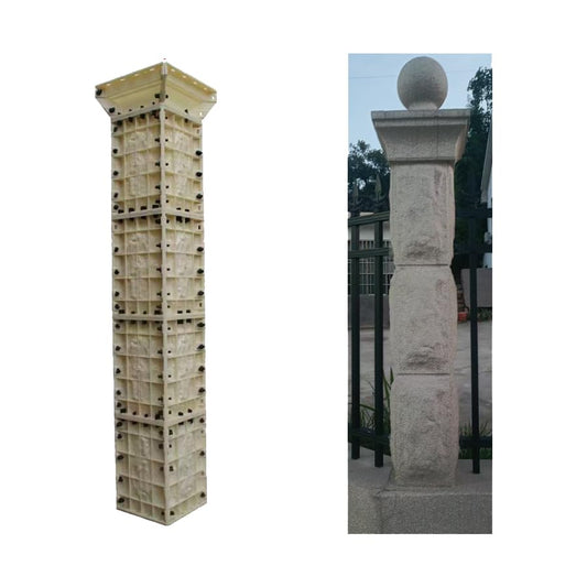 Reazone Molds Fence Art guardrail Cement Mold Outdoor Villa House 20 Spaced Columns Roman vase Installation Project, White, RZP-50