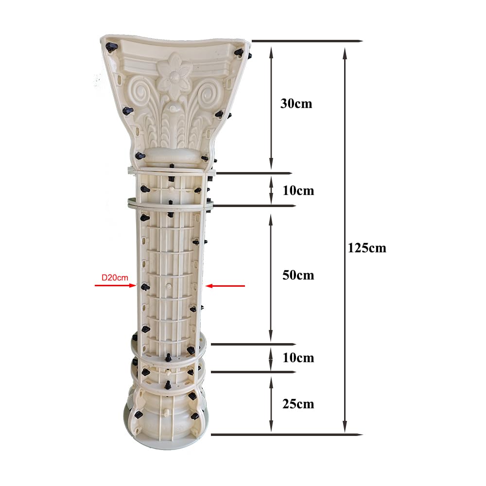 Reazone Molds D20x125cm plastic steel European Roman column mold gate column pour-in-place cement building template model villa manufacturer
