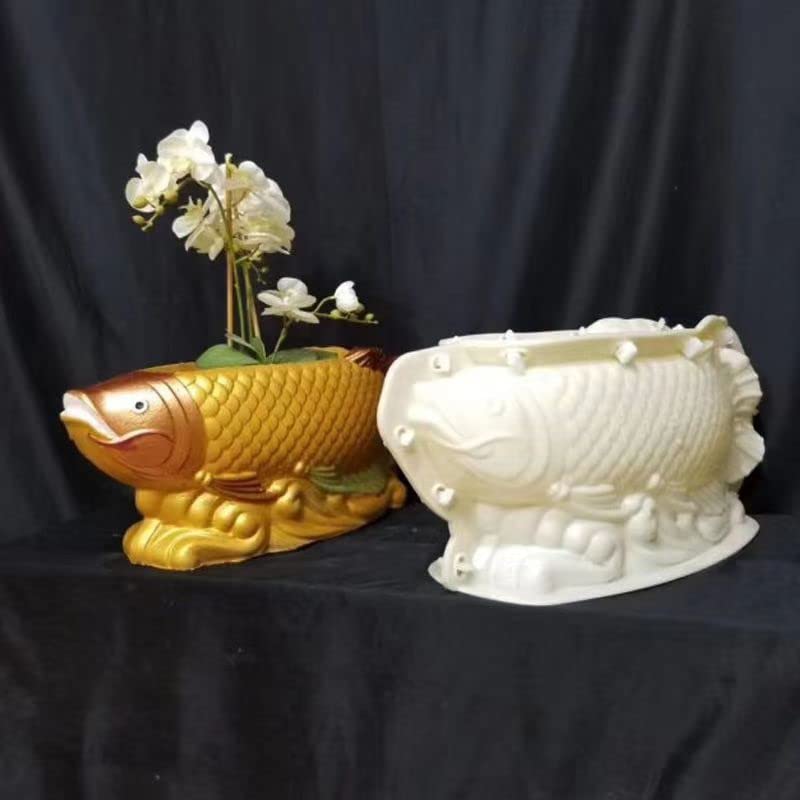 Cement Flower Pot Mold Bonsai Potted Courtyard Golden Dragon Fish Plastic Steel Pot Mold Mould Manufacturers