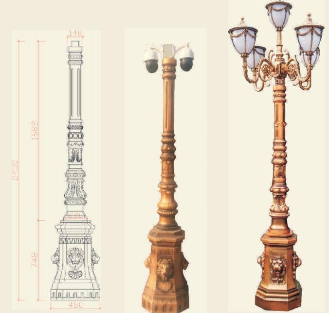 Reazone Molds precast Plastic Injection Concrete Cement Antique lamp Light Pole Moulding mlods for Outdoor Yard Garden