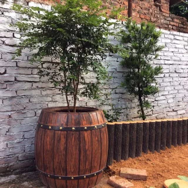 Reazone Molds Wood Texture Concrete Pot Plastic Garden Mold for Sale Model Medium