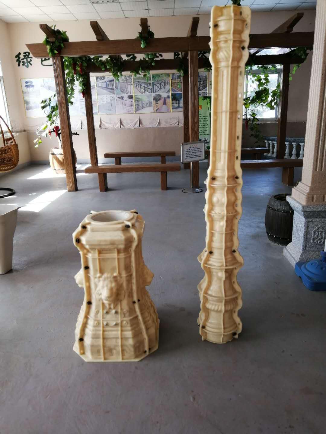Reazone Molds precast Plastic Injection Concrete Cement Antique lamp Light Pole Moulding mlods for Outdoor Yard Garden