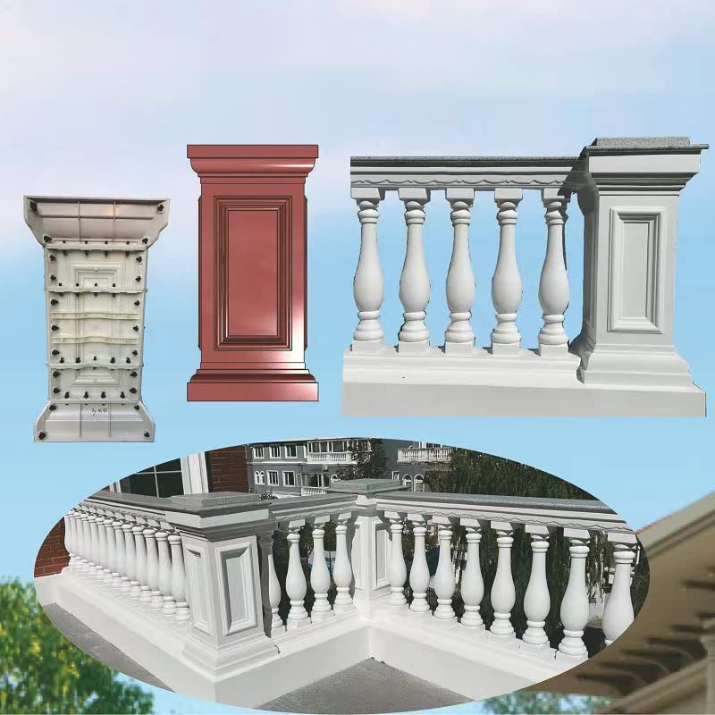 Square Shaped Pier Mold Cement Roman Pillar Balcony Railing European Style Square Model Decoration