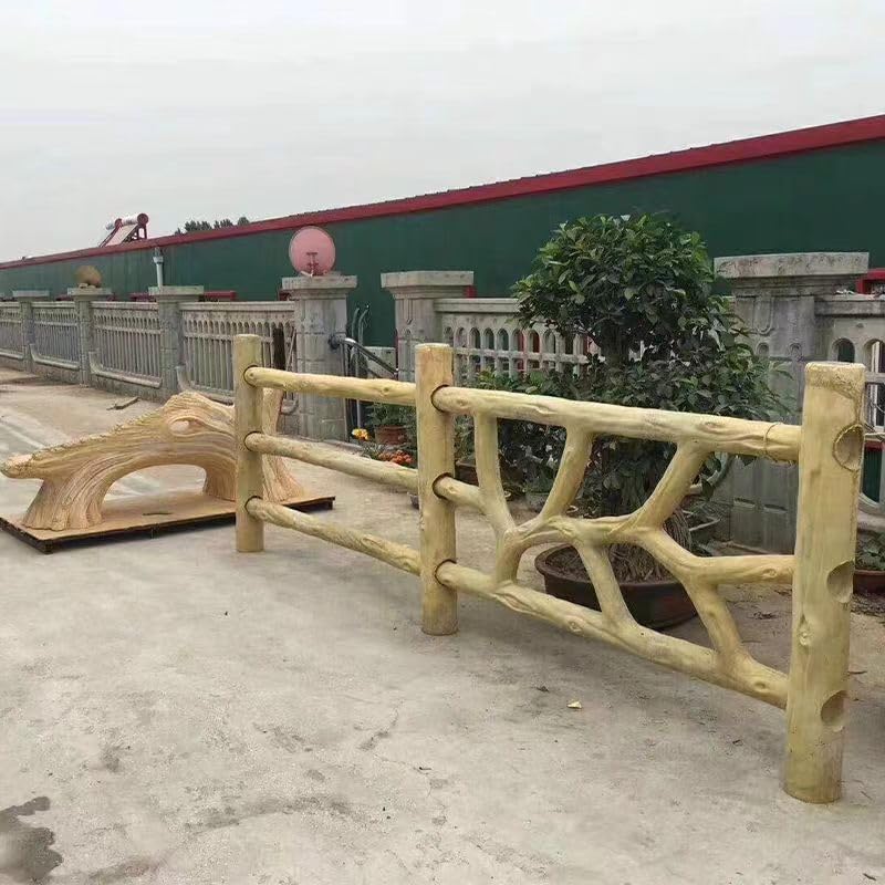 Reazone Molds Cement imitation tree vine guardrail mold garden landscape prefabricated mold concrete railing imitation wood grain imitation mold, White, RZT09A