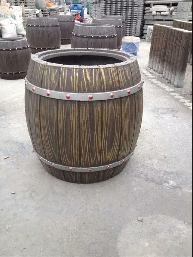 Reazone Molds Wood Texture Concrete Pot Plastic Garden Mold for Sale Model Medium