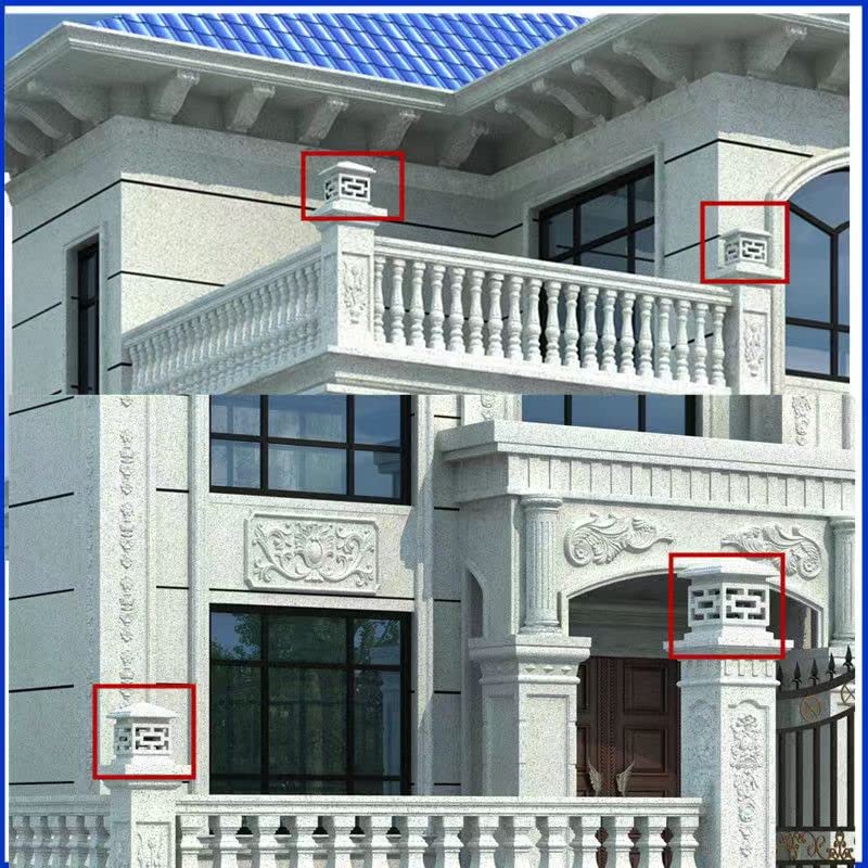 Lampshade mold cement self-made hollow lampshade abrasive fence large column ornaments courtyard gate pillar lampshade model