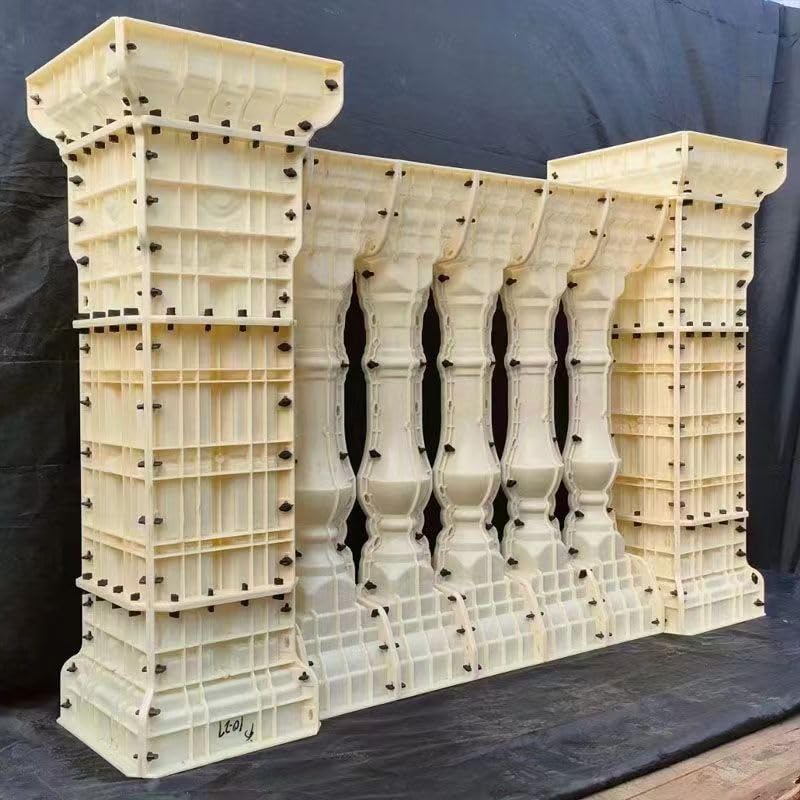 Cast-in-Place European Roman Column Mold Plastic Steel Balcony Railing handrail Fence vase Column Building Components Factory Direct Sales